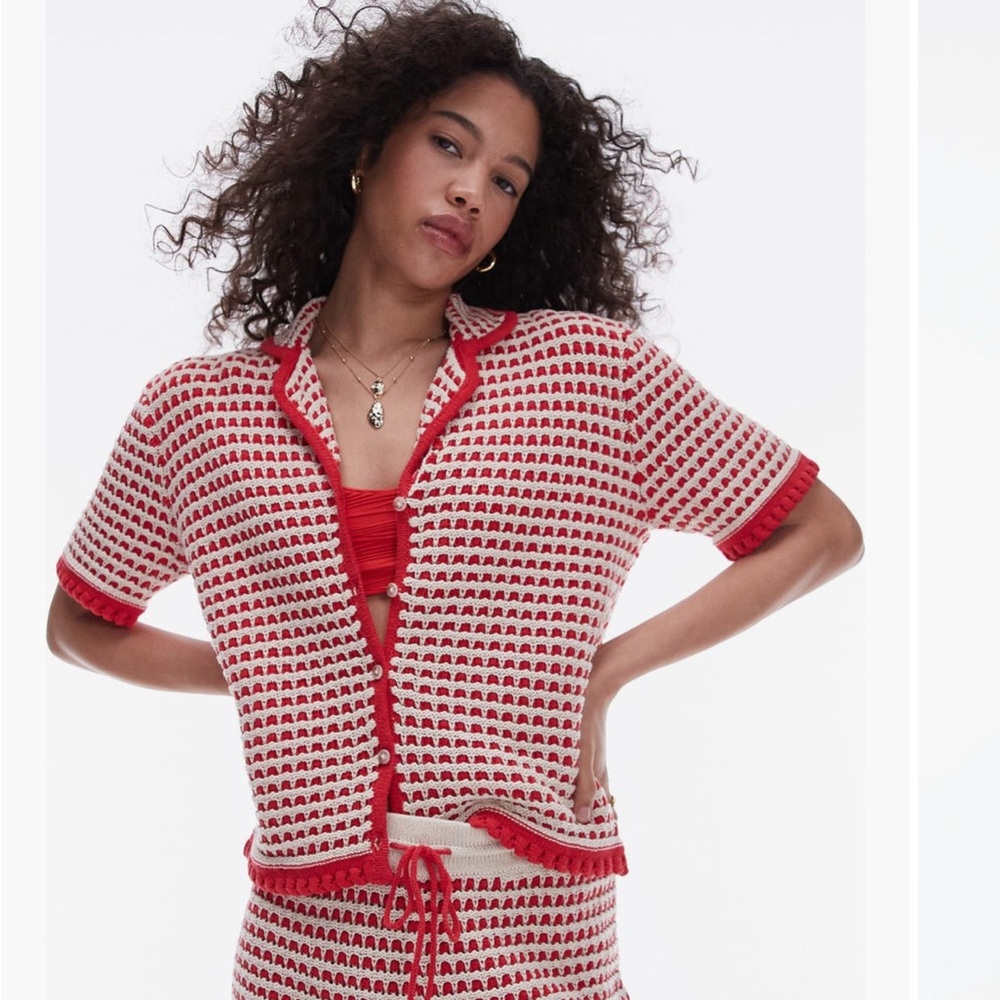 Topshop Crochet Buttonup Shirt